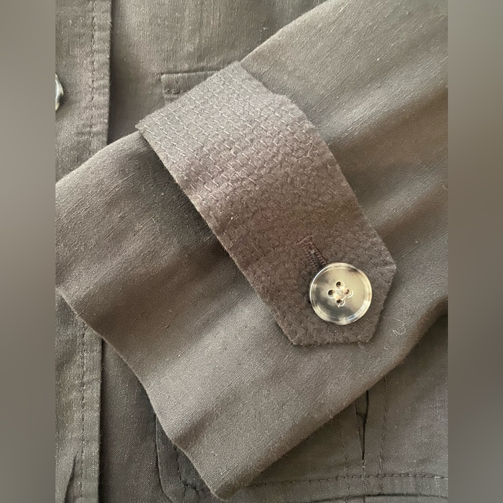 Theory- Linen 3 Button Blazer, Size 6 - image 3